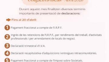 Obligacions fiscals abril 2026