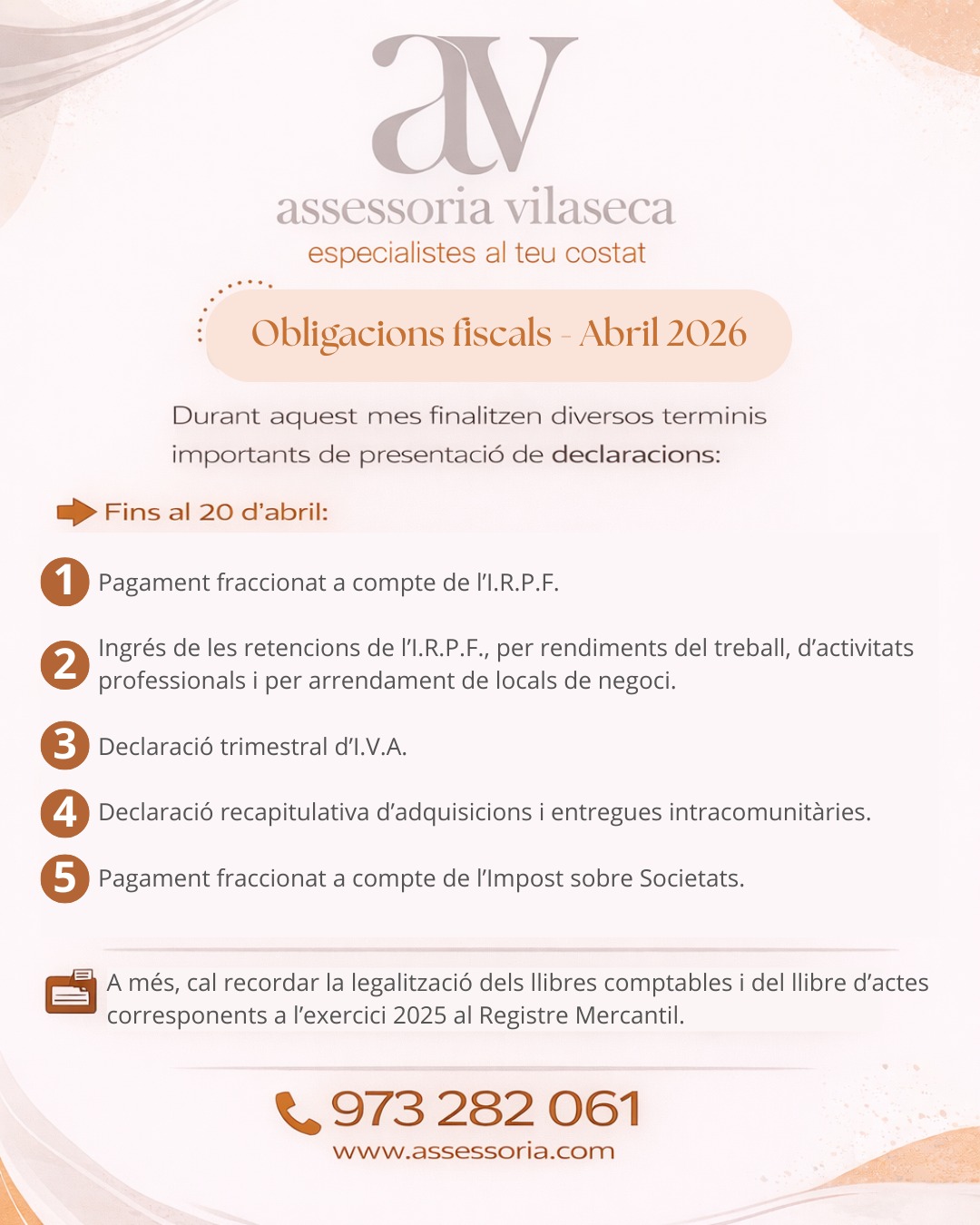 Obligacions fiscals abril 2026
