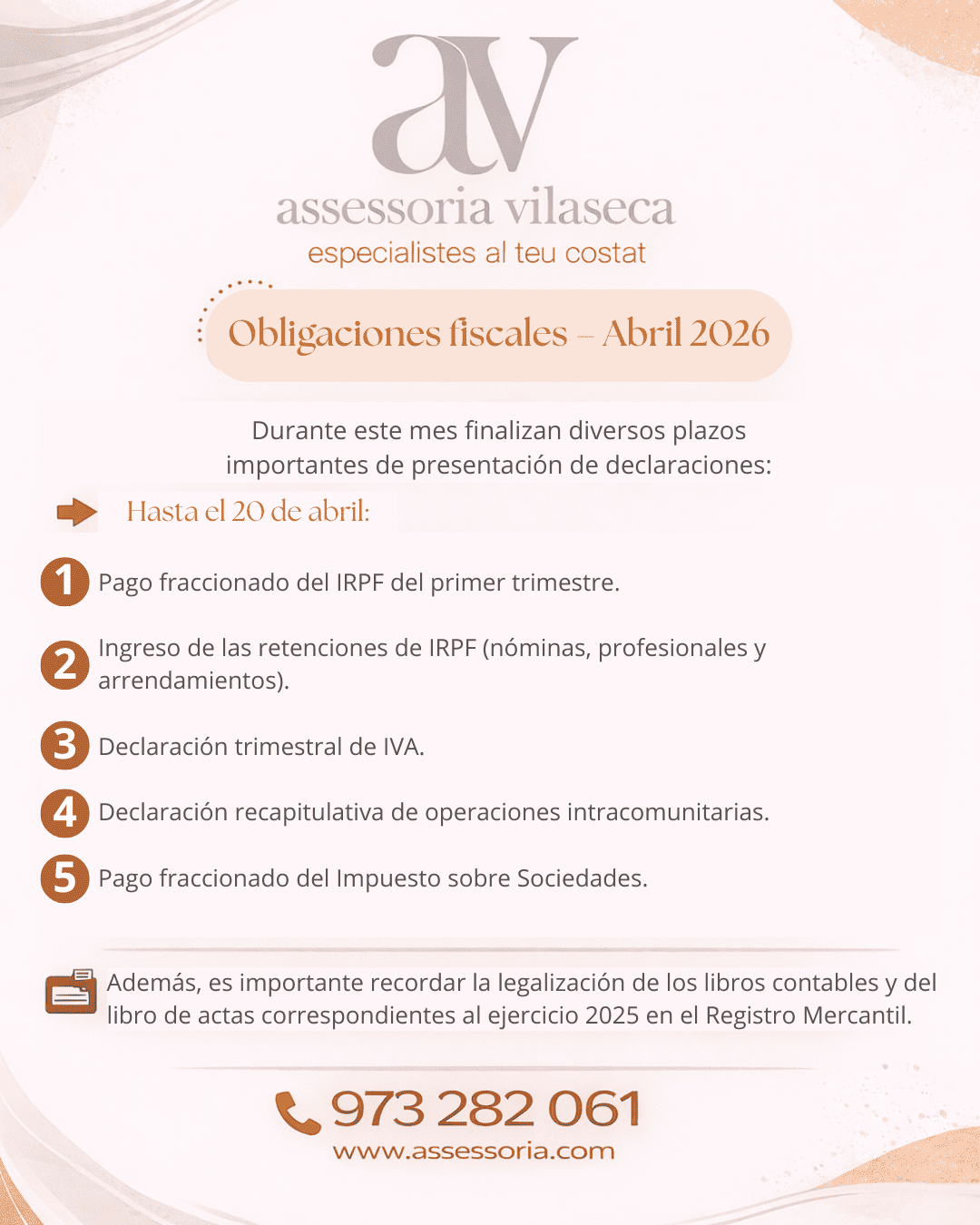 Obligaciones fiscales – Abril 2026