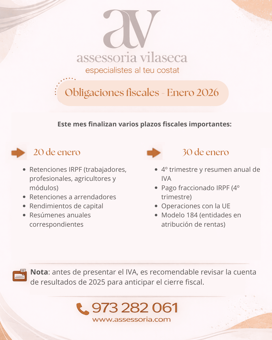 Obligaciones fiscales – enero 2026