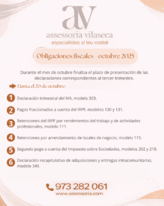 Obligaciones fiscales octubre 2025