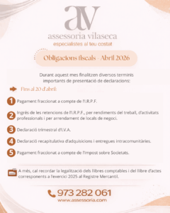 Obligacions fiscals Abril 2026