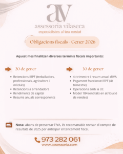 Obligacions fiscals Gener 2026