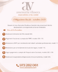 Obligacions fiscals octubre 2025